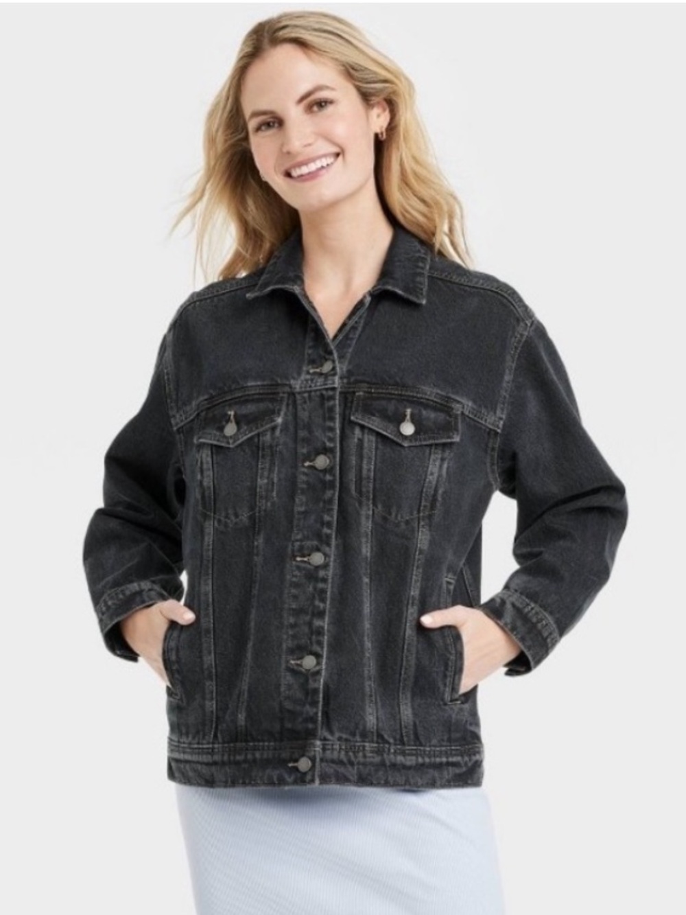 Universal Thread Black Washed Denim Jean Jacket